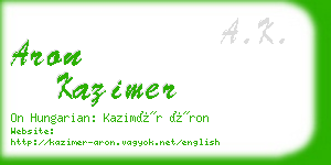 aron kazimer business card